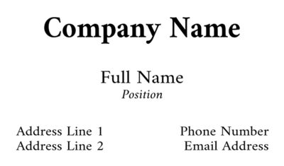 B&W Business Card - Simple Layout