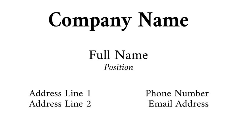 B&W Business Card - Simple Layout Thumbnail